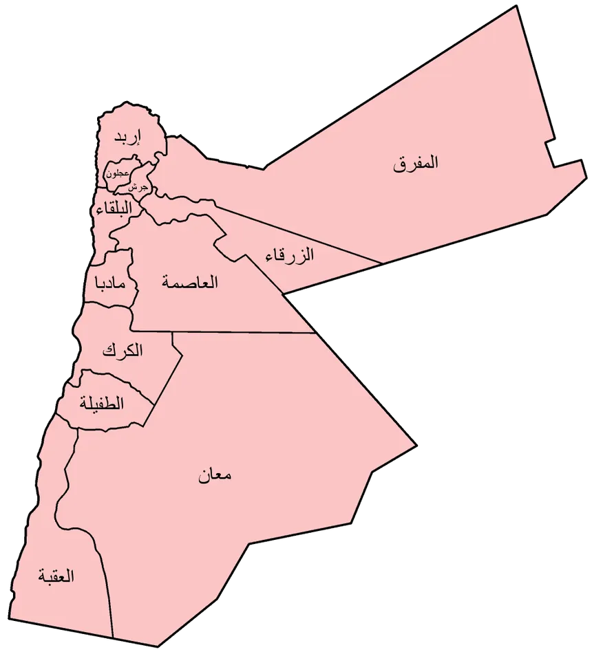 خريطة الأردن